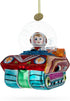 Astronaut in Space Vehicle Blown Glass Christmas Ornament...