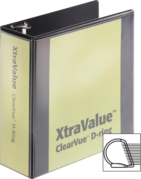 Cardinal® Performer ClearVue™ Ring 3-Ring Binder, 4" D-Rings, Black...