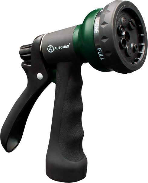 AUTOMAN-Garden-Hose-Nozzle,ABS Water Spray Nozzle with Heavy Duty 7 Adjustable Watering Patterns,Slip Resistant for Plants,Lawn,Washing Cars,Clean...