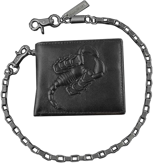Scorpio Zodiac Sign Horoscope Chain Wallet 3D Scorpion Card Holder (black)...