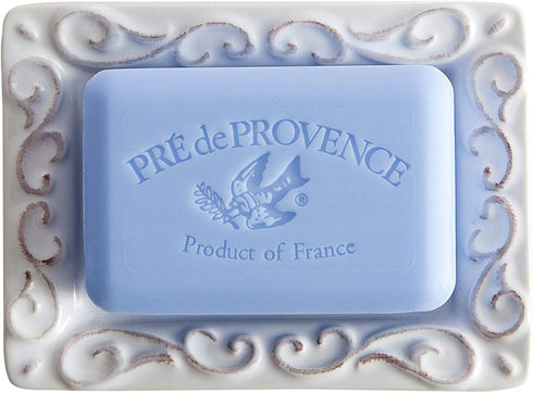 Pre de Provence with a White-Washed Terracotta Finish Soap Dish, 8.8 Ounce (Pack of 1)...