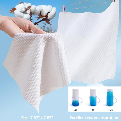 Face Towels Disposable Cotton Facial Clean Towels, 100 Count Soft Dry Facial Tissue, Travel Face Drying Towels for Skin Care, Makeup Remover, Disp...