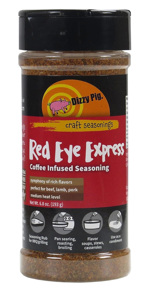 Dizzy Pig Red Eye Express Coffee-Infused Seasoning Rub (8oz Shaker)...