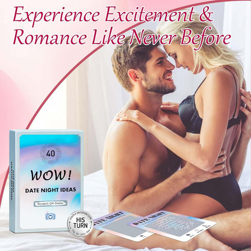 WECOOL 40 Adventurous Date Night Games for Couples,Super Romantic & Absolutely Exciting Date Night Ideas Adventure Date Night Scratch Off Cards, U...