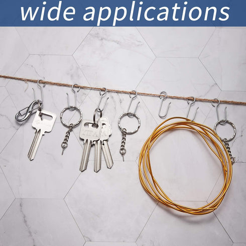 120 Pieces Curtain Track Hooks Metal Drapes Curtain Wire Hooks Stainless Steel Small S Hangers for Ceiling Track...