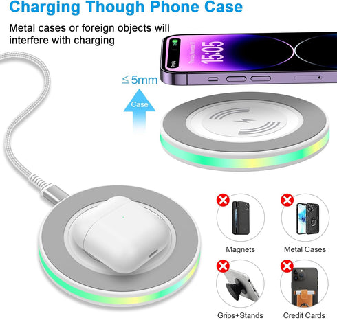 Pixel Wireless Charger Fast Charging Pad for Google Pixel 8a/8/8 Pro/7a/7 Pro/6 Pro, 15W Android Wireless Charger Samsung Charging Pad with QC 3.0...