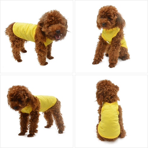 2018 Pet Clothes Dog Clothing Blank T-shirt Tanks Top Vests for Small Middle Large Size Dogs 100% Cotton Dog Summer Vest Classic (M, Yellow)...