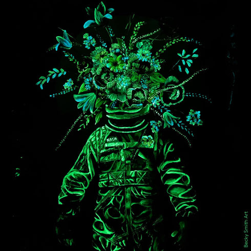 SpaceBeams Aurora Glow in the Dark Paint (1.7 Fl Oz) Bright Green Glow, Non-Toxic, Water Based...