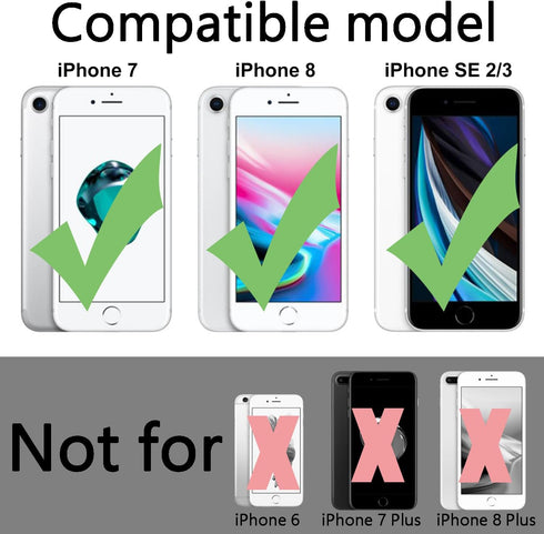 TENOC Phone Case Compatible with iPhone SE (2nd 2020 and 3rd 2022 Generation) & iPhone 7 & iPhone 8, Glitter Case Clear Sparkling Protective Bumpe...