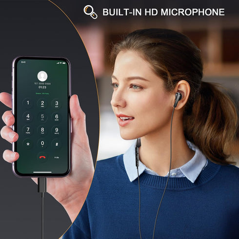 USB C Headphones for iPhone 15/15 Pro/ 15 Pro Max Galaxy S24 Ultra Plus Type C Wired Earbuds with Microphone Noise Isolation Stereo Semi in Ear US...
