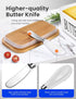 2 Pack Stainless Steel Butter Spreader Knife, Butter Knife with White Porcelain Handle, Cheese Butter Spreader Knives for Kitchen...