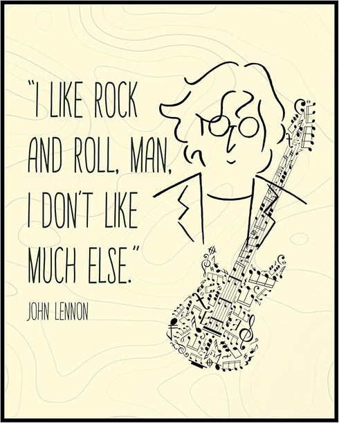 Posterizer 1 pcs-I Like Rock And Roll-John Lennon-Gift For Beatles Fans-Musical Art Collection-Quotes-Gift for Music Fans- Decor for Gym, Studio- ...