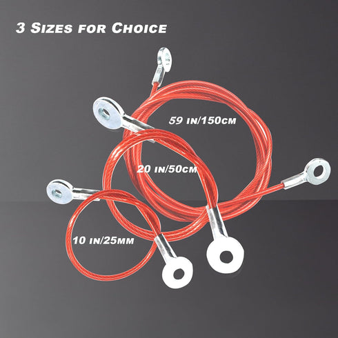 10 pcs 10 inch (25cm) 3mm Thickness Galvanized Steel Wire Cable Eyelets Ended Short Rope Lanyard Safety Tether Chain Lock with Vinyl Coated Cover ...