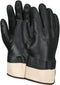 MCR Safety 6521SC Double Dipped PVC Jersey Lined Sandy Finish Men's Gloves with Rubberized Safety Cuff, Black, Large, 1-Pair...
