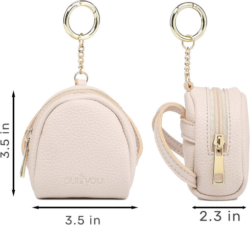 purifyou Premium Leather Pacifier and Nipple Shield Cases - Set of 2 Black & Beige | Case for Diaper Bag & Stroller | Pacifier Box for Travel | Ke...