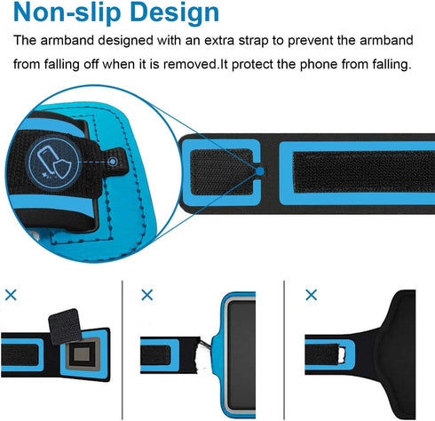 Armband for Google Pixel 9a/9/9 Pro,8a/8, 7a/7, 6a/6, 5a/5, Gym Running Workouts Sports Phone Arm Band,with Card Holder (Blue)...