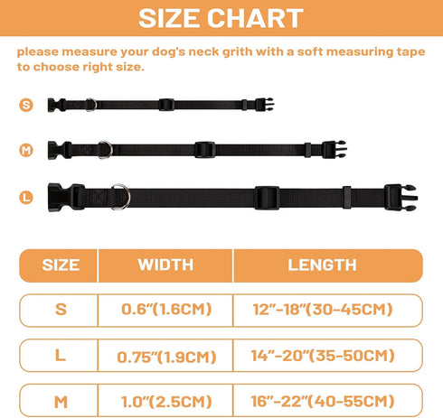 PuppyDoggy Adjustable Dog Collar Black Nylon Dog Collar Martingale Collar for Dogs with Quick Release Buckle Classic Pet Collar for Small Medium L...