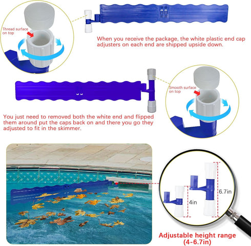 Pool Skimmer Arm, Skimmer Guard, Pool Skimmer, Pool Debris Skimmer Catcher, Hands Free Pool Skim-It Fits Most Skimmer Systems on In-ground Pools O...