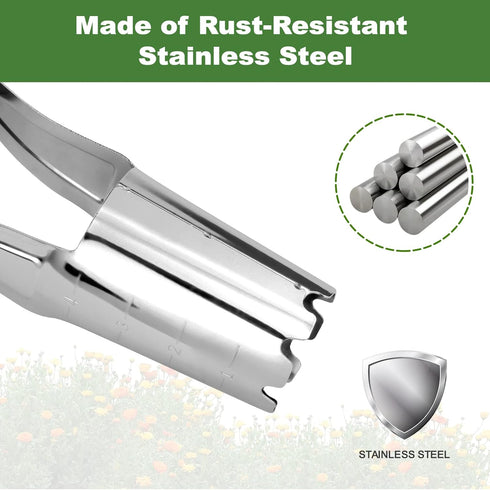 Bulb Planter Tool, 4 Inches Depth Mark Hand Bulb Planter, Non-Bending Stainless Steel Bulb Planter Digger, Garden Bulb Transplanter with Comfortab...