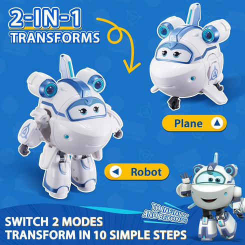 Super Wings Transformer Toys 5" Action Figure Supercharged Tobot Astra, 2 in 1 Rescue Bots Transforming Airplane Robot Toys, Educational Toys for ...