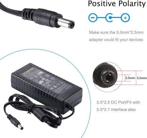 12V Power Supply 7A 84W Security System Power Adapter, COOLM AC 100V-220V to DC 12 Volt DC 7 Amp Transformer for LED Strip Light CCTV Security Sys...