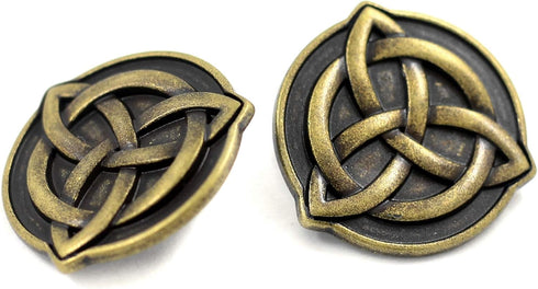 Bezelry 10 Pieces Celtic Trinity Knot Metal Shank Buttons. 22mm (7/8 inch)(Antique Brass)...