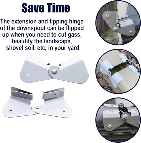 4 Pack Gutter Downspout Extensions Gutter Hinges Downspout Extension for Rectangle or Square Downspout...