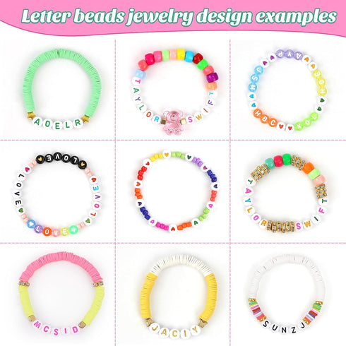 800pcs Letter Beads for Bracelets kit?A-Z 26 Styles Alphabet Beads for Jewelry Making Bracelets Necklaces Key Chains...