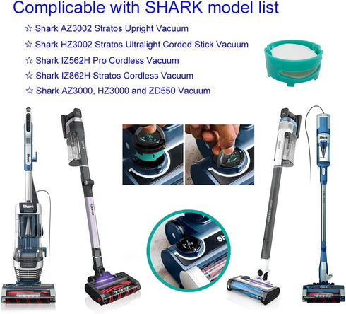 4 Pack Odor Neutralizer Cartridges for Shark Vacuum Cleaner AZ300 AZ3002 HZ300 HZ3002 IZ862H IZ562H ZD550...