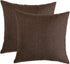 RainRoad Linen Decorative Throw Pillow Covers Cushion Cover Pillow Case for Sofa Couch Bed Chair, Soft Square Dark Brown Throw Pillows 18x18 Inch,...