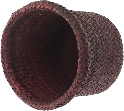 NUOBESTY Round Seagrass Planter Basket: 5.5x7.1" Woven Flower Pots Cover Plant Pots Containers - Wicker Plant Pot Basket Desktop Sundries Containe...