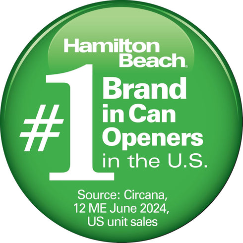 Hamilton Beach Electric Automatic Can Opener with Auto Shutoff, Knife Sharpener, Cord Storage, and SureCut Patented Technology, Extra-Tall, Red...