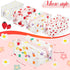 Henoyso 4 Pcs Clear Small Makeup Bag with Zipper Cute Flower Daisy Heart Strawberry Cosmetic Bags Transparent Makeup Pouch Cartoon Pencil Case Wat...