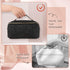 Large Capacity Travel Cosmetic Bag - Lay Flat Makeup Bag with Handle and Compartment Large Opening Sparkly Glitter Cosmetics Organizer for Girl, B...