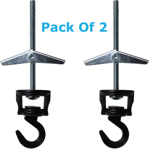 Swivel Hook Hangers, Multi-functional for Hanging, Screws and Anchors Included, 2 Sets Per Pack,Black...