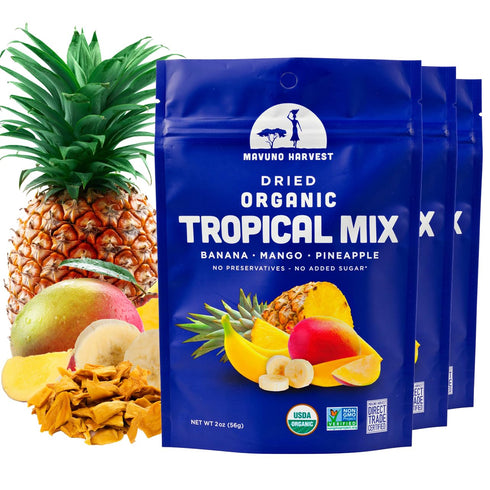 Mavuno Harvest Tropical Mix Dried Fruit Snack | Unsweetened Organic Mixed Dried Fruit | Gluten Free Healthy Snacks for Kids and Adults | No Sugar ...