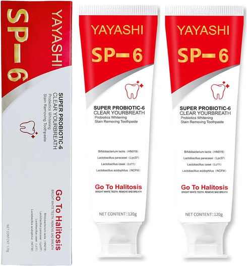 2Pcs SP-6 Ultra Whitening Toothpaste, SP-6 Probiotics Whitening Toothpaste, Fresh Breath, Stain Removing.(Red)...