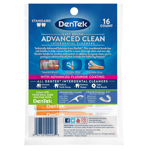 DenTek Easy Brush Interdental Cleaners, Mint, 16 Count (Pack of 5)...