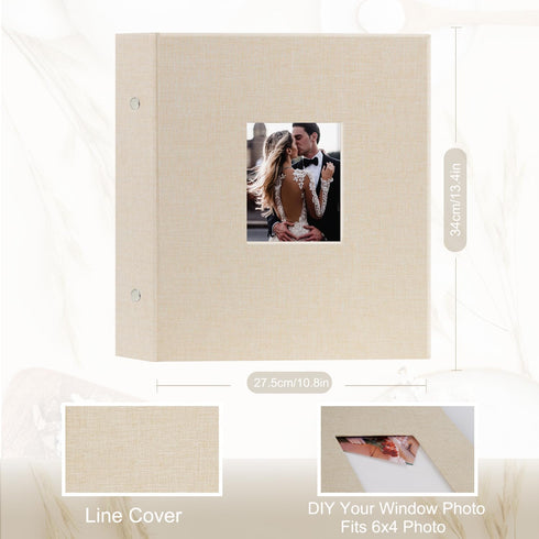 Artmag Fabric Photo Album 4x6 400 Large Capacity for Family Wedding Anniversary Linen Album Holds 400 Vertical Photos (400 Pockets, Beige)...