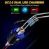 4 in 1 12V Outlet Charger Socket Panel, 36W Power Dual QC 3.0 USB Car Charger Outlet Socket, Cigarette Lighter Socket with LED Voltmeter Rocker To...