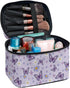 Purple Butterfly Makeup Bag Floral Cosmetic Bags for Women Cute Aesthetic Toiletry Bag Skincare Organizer Travel Case Portable Makeup Organizer fo...