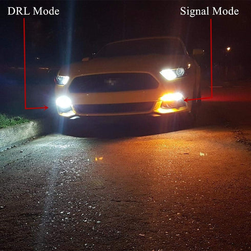 Alla Lighting 7444NA 7443 LED Switchback Turn Signal Lights Bulbs, Dual Color Amber Yellow/6000K White, Blinker Lamps/Parking Lights/DRL Super Bri...