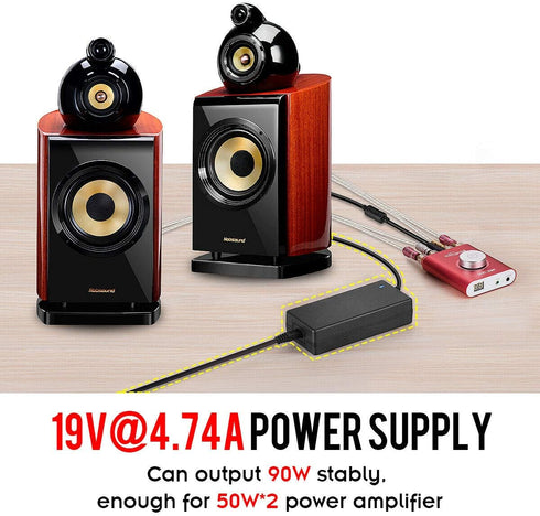Nobsound DC 19V 4.74A 90W Power Supply Power Adapter Charger Universal 100-240V 50/60Hz AC Input for Amplifier Laptop DAC...