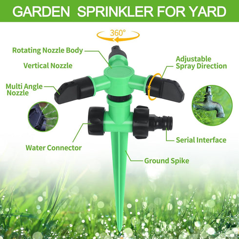 Sprinklers for Yard, 360 Degree Rotating Lawn Sprinkler, Water Sprinkler for Large Area Coverage, Garden Sprinkler for Kids,Easy Installtion& Irri...