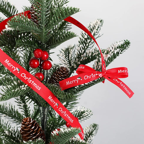 Christmas Grosgrain Ribbon 5/8 Inch Ribbon 6 Rolls Totally 90 Yards Holiday Red and Green Ribbon Set with Merry Christmas Snowflake Tree Patterns ...