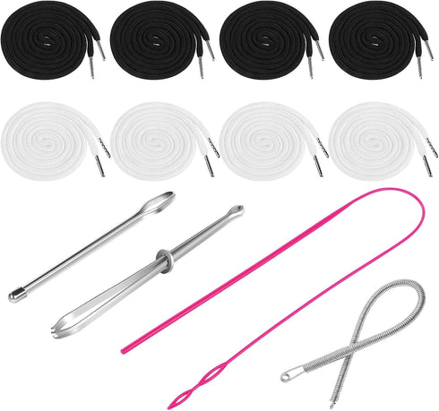 MiniRed 8PCS Drawstring Cord, Replacement Drawstring for Sweatpants, 57 Inch Drawstrings Replacement with Easy Threaders, Draw Strings for Shorts ...