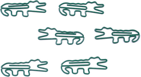 Alligator Gator or Crocodile Shaped Paper Clips Great for Paper Clip Collectors or Office Gift - Comes in Round Tin with Lid and Gift Box (100 Cou...