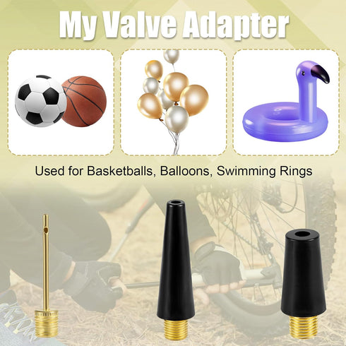 28pcs Bicycle Valve Adapter Set, Brass Bike Tire Valve Stem Adapter Inflation Kit Accessories for Standard Pump or Air Inflatable Attachment Compr...