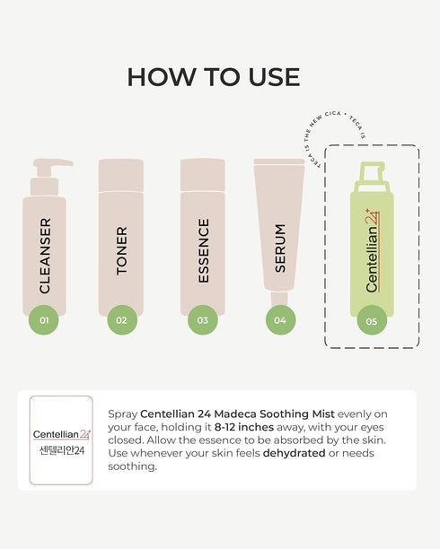 CENTELLIAN 24 Soothing Mist (3.4fl oz) - Hydrating & Soothing Facial Spray for Sensitive Skin. Daily, On-the-Go, Korean Skin Care TECA, Centella A...