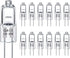 G4 Light Bulbs 20W 12V JC T3 Bi-Pin G4 Capsule Bulb, 12 Pack Crystal Clear Halogen Bulb 2 Pin, Dimmable 2700K Warm White with 2 Prong G4 Base for ...